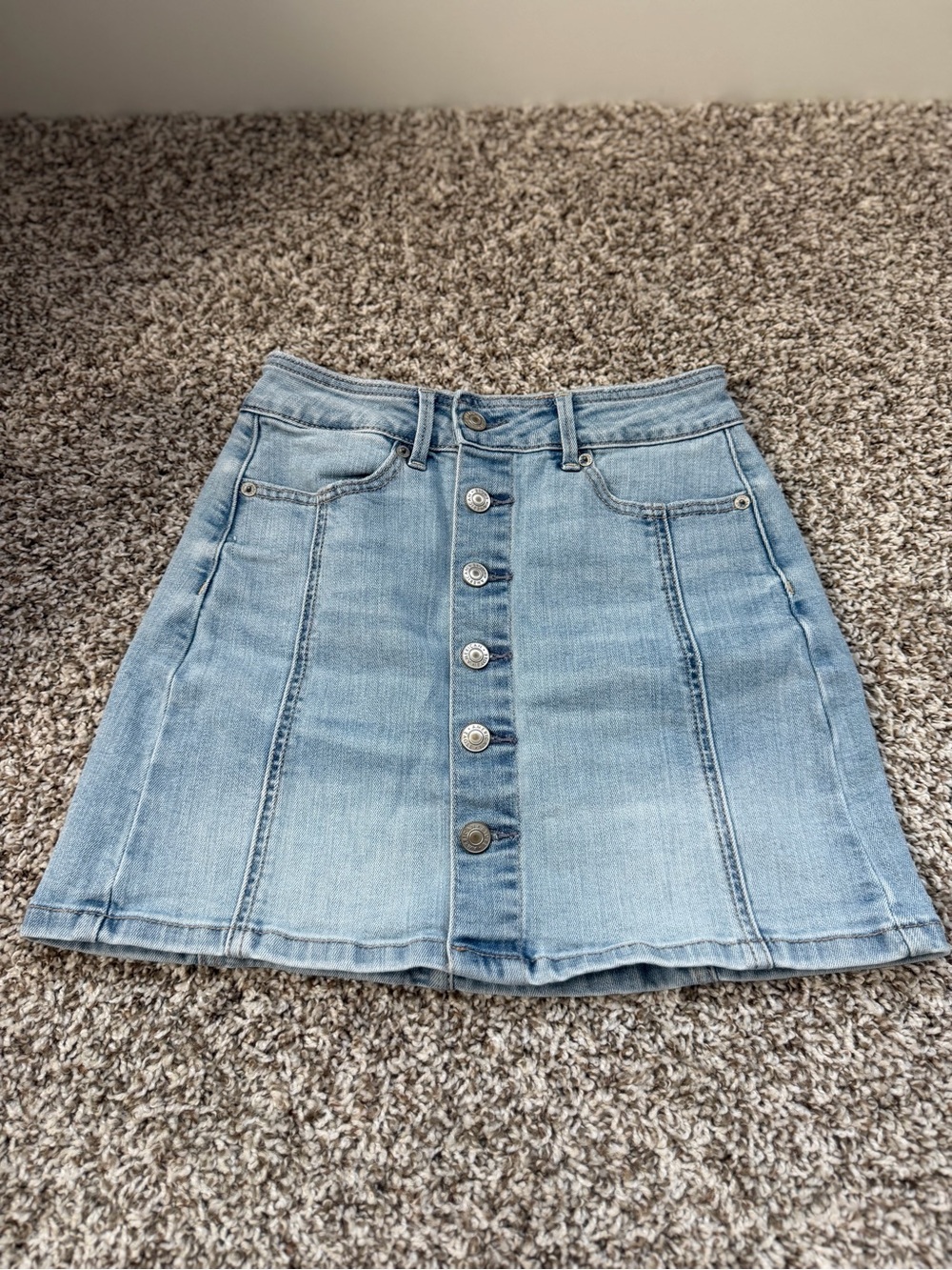American Eagle Outfitters Light Wash Denim Jean Skirt Size 00